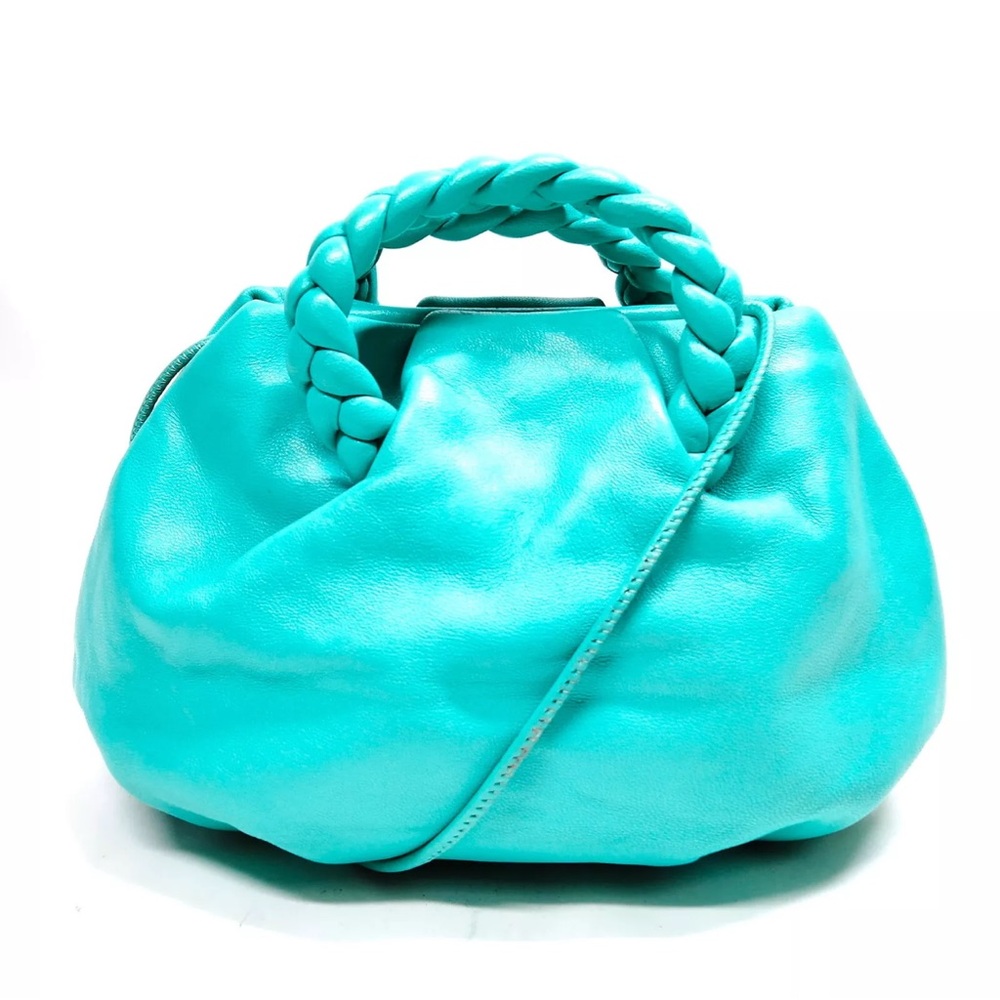 HEREU Bombon Small Leather Bag Turquoise